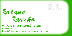 roland kariko business card