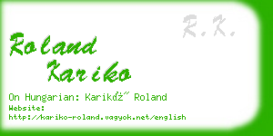 roland kariko business card